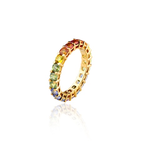Купить кольцо из золота с мультисапфирами в интернет-магазине KRASNOE
