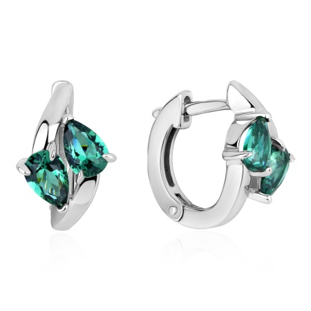 Серьги из серебра с ситаллами