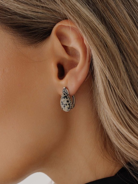 Серьги из серебра с яшмой в ювелирном интернет-магазине