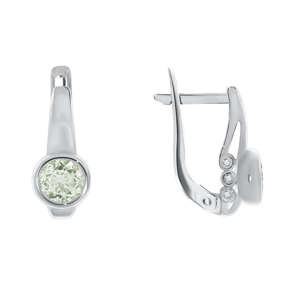 Серьги из серебра с фианитами со скидкой