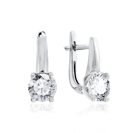 Серьги из серебра с фианитами 2340200987 от KRASNOE, металл Серебро, вставка Фианит