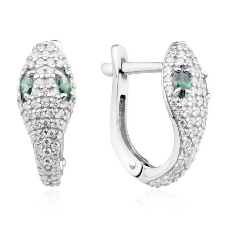 Серьги из серебра с фианитом