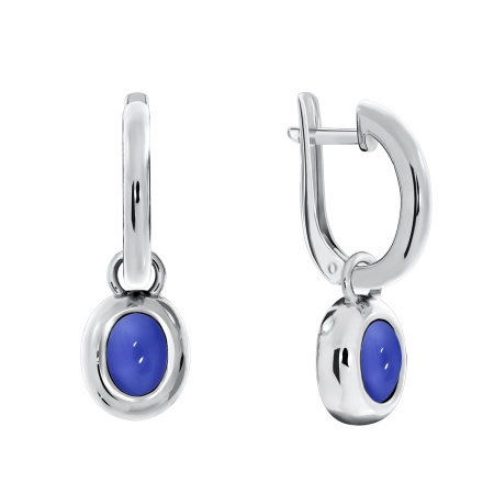 Серьги из серебра с халцедонами