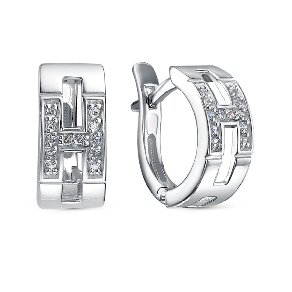 Серьги из серебра с1205381 от KRASNOE, металл Серебро, вставка Фианит