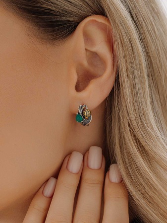 Серьги из серебра с агатами