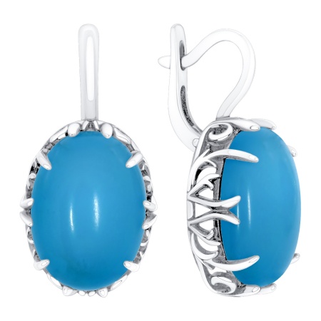 Серьги из серебра с бирюзой 2340Б25783 от KRASNOE, металл Серебро, вставка Бирюза i