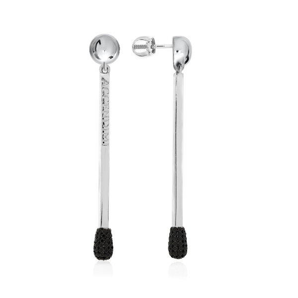 Пусеты из серебра с фианитами со скидкой