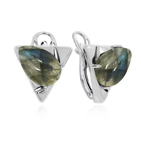 Серьги из серебра с лабрадоритом