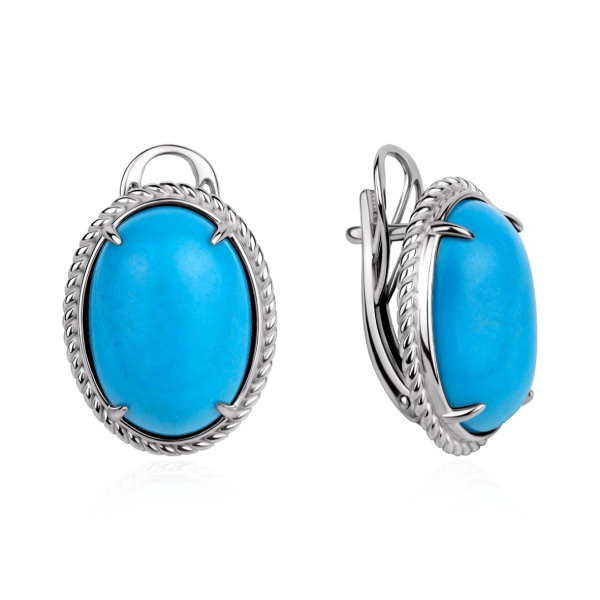 Серьги из серебра с бирюзой