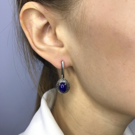 Серьги из серебра с лазуритами