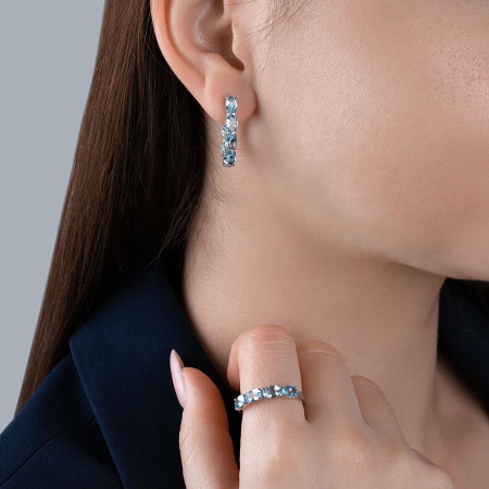 Серьги из серебра с топазами