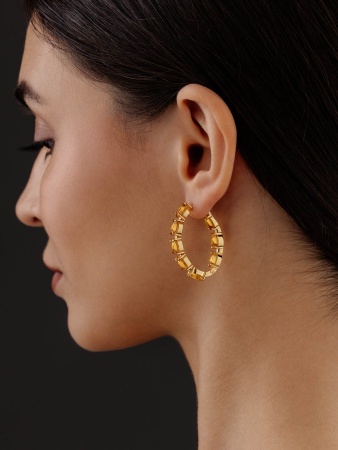 Серьги из серебра с цитрином
