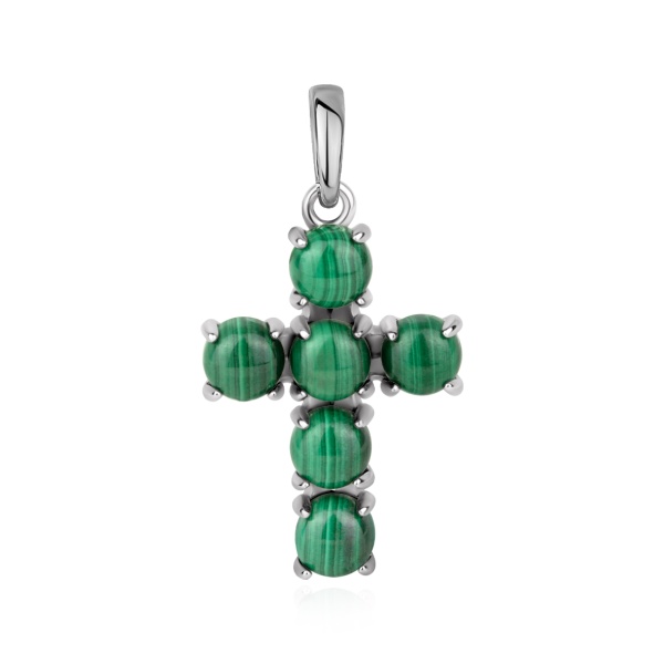 Подвески из серебра с малахитом