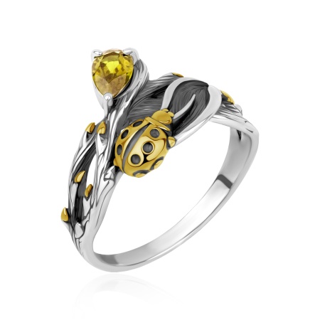 Купить кольцо из серебра с ситаллом в интернет-магазине KRASNOE