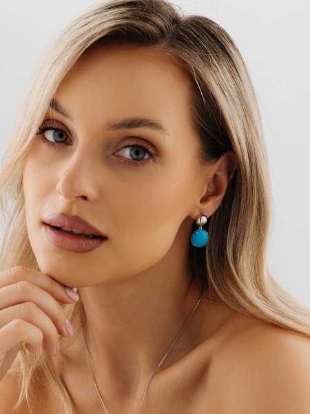 Серьги из серебра с бирюзой в ювелирном интернет-магазине