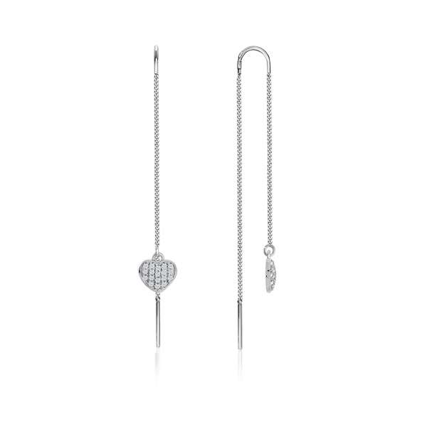 Серьги из серебра с фианитом со скидкой