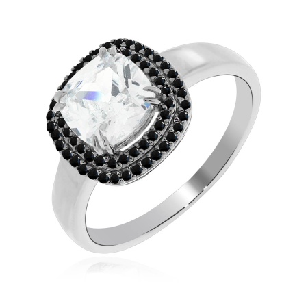 Купить кольцо из серебра с фианитом и ситаллами в интернет-магазине KRASNOE