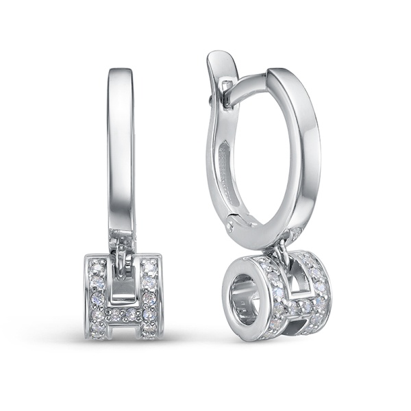 Серьги из серебра с1205343 от KRASNOE, металл Серебро, вставка Фианит