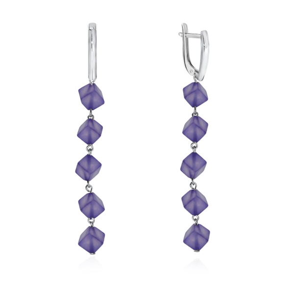 Серьги из серебра с агатом