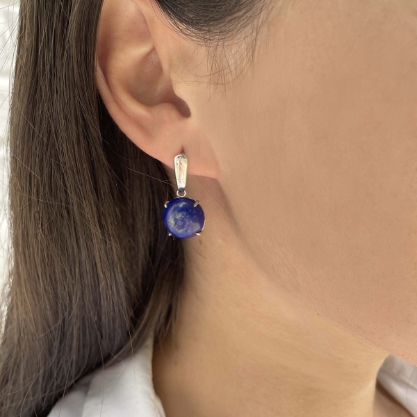 Серьги из серебра с лазуритом