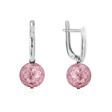 Серьги из серебра с кварцем