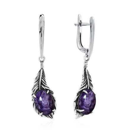 Серьги из серебра 2310461601-1 от KRASNOE, металл Серебро, вставка Чароит