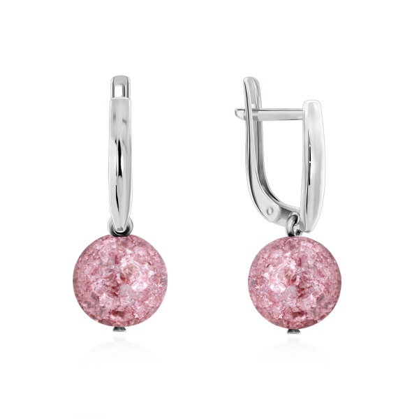 Серьги из серебра с кварцем