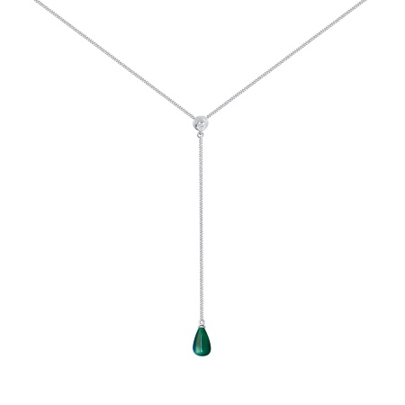 Колье из серебра с агатом и фианитом 8340393233-45-60