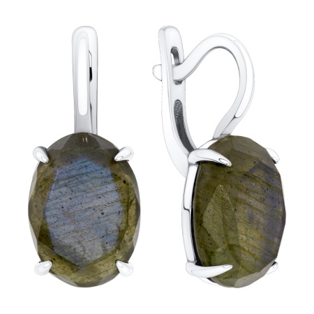 Серьги из серебра с лабрадоритом