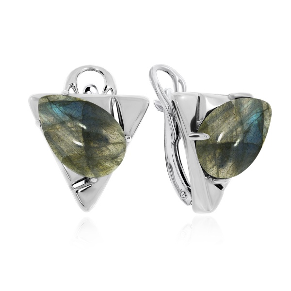 Серьги из серебра с лабрадоритами