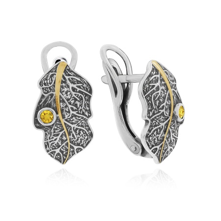 Серьги из серебра с цитрином