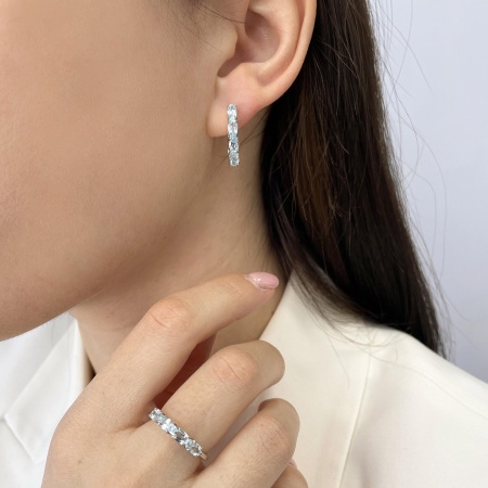 Серьги из серебра с топазами
