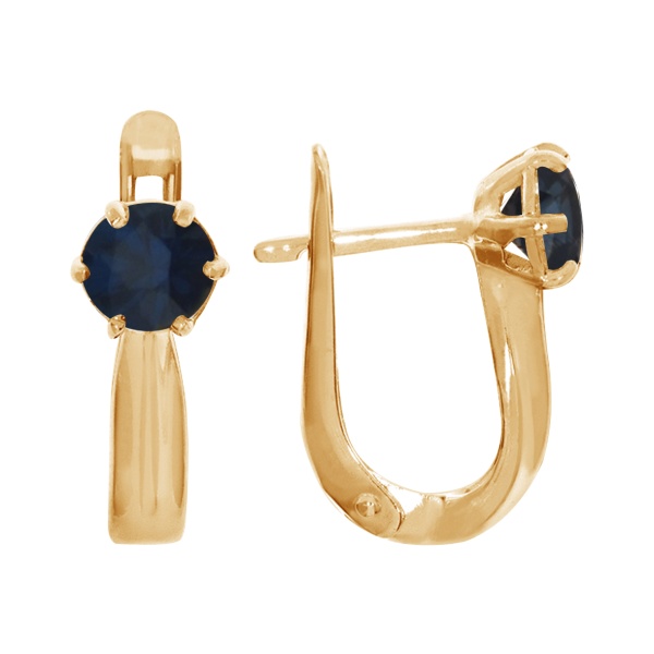 Серьги из серебра с натуральными корундами 3032014154 от KRASNOE, металл Серебро, вставка Сапфир