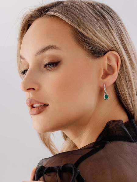 Серьги из серебра с агатами