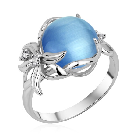 Купить кольцо из серебра с кошачим глазом в интернет-магазине KRASNOE