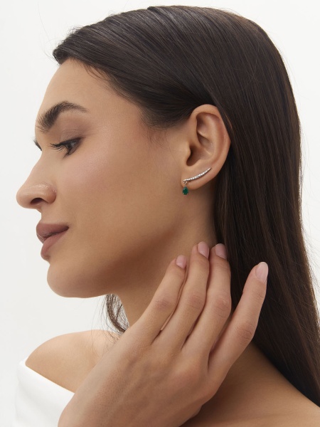 Серьги из серебра с агатами и фианитами 2340394903л-60 от KRASNOE, металл Серебро, вставка Агат