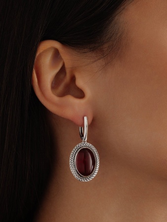 Серьги из серебра с агатом