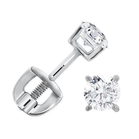 Пусеты из серебра с фианитами