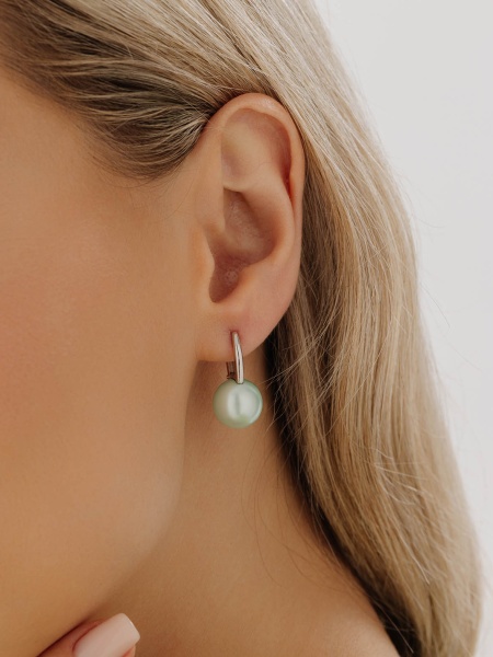 Серьги из серебра с жемчугом 2340244318-68 от KRASNOE, металл Серебро, вставка Жемчуг Имитация