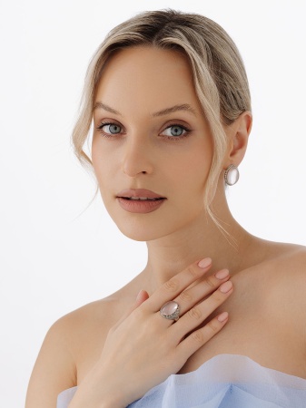 Серьги из серебра с кварцем 2310100969-30 от KRASNOE, металл Серебро, вставка Кварц