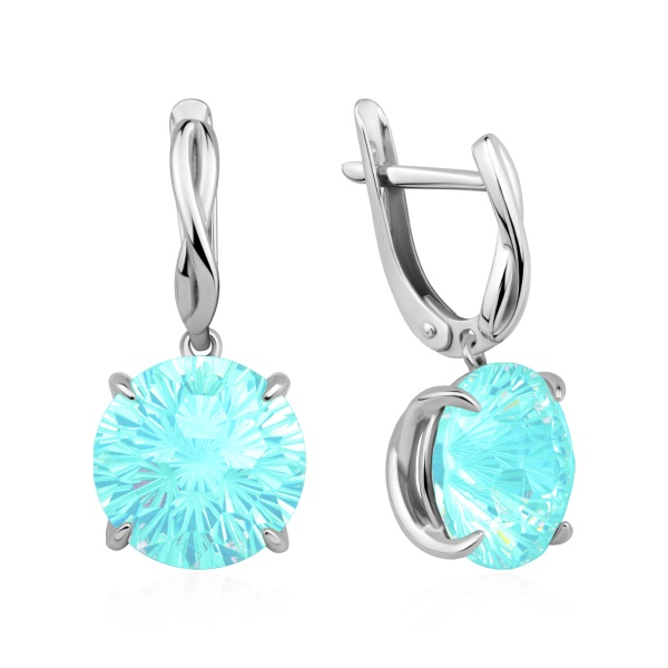 Серьги из серебра с фианитом