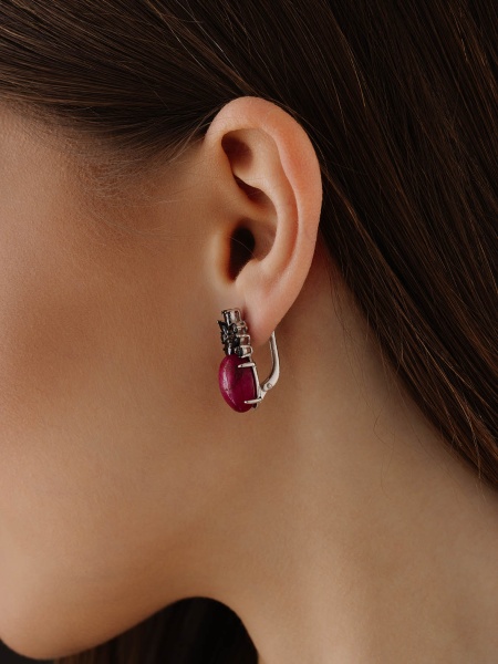 Серьги из серебра с агатом