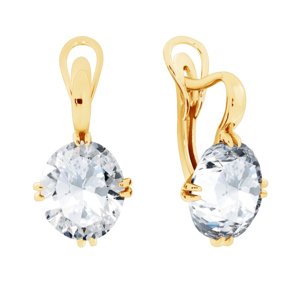 Серьги из серебра с фианитом со скидкой