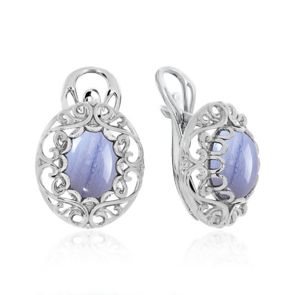 Серьги из серебра с агатами