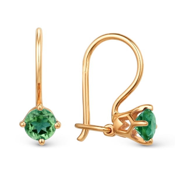 Серьги из золота с фианитом 002295-1120 от KRASNOE, металл Золото, вставка 