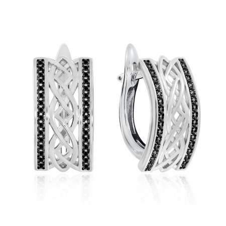 Серьги из серебра с ситаллом 2348881360л-20 от KRASNOE, металл Серебро, вставка Ситалл