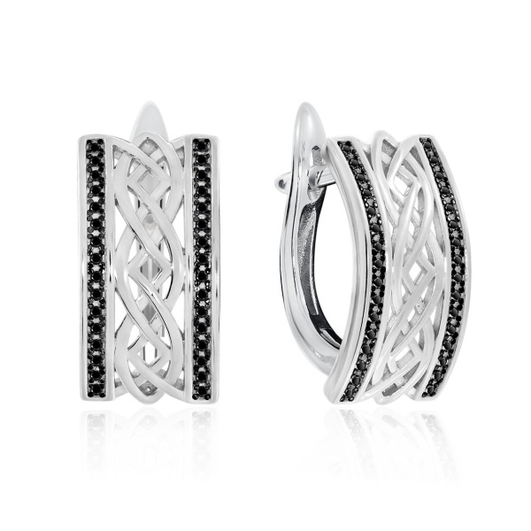 Серьги из серебра с ситаллом 2348881360л-20 от KRASNOE, металл Серебро, вставка Ситалл