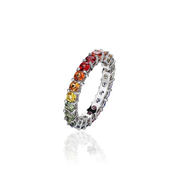 Купить кольцо из золота с мультисапфирами в интернет-магазине KRASNOE