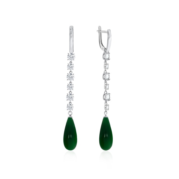 Серьги из серебра с агатами и фианитами 2340391512-60 от KRASNOE, металл Серебро, вставка Агат