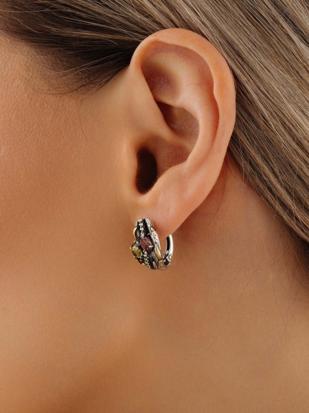 Серьги из серебра с ситаллами в ювелирном интернет-магазине